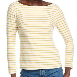 J. McLaughlin Nautical Striped Boatneck 3/4 Sleeves Size SMALL